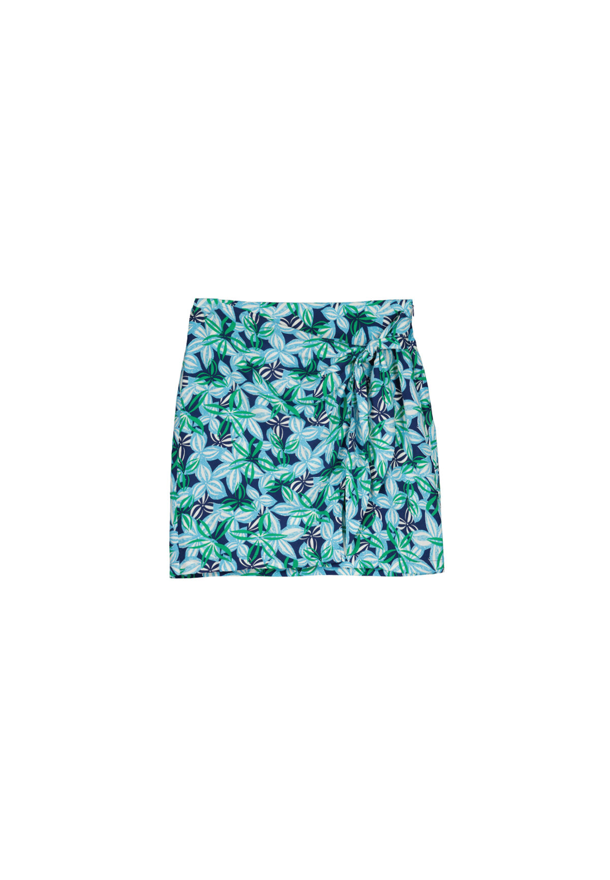 Saia curta pareô estampada - estampa azul