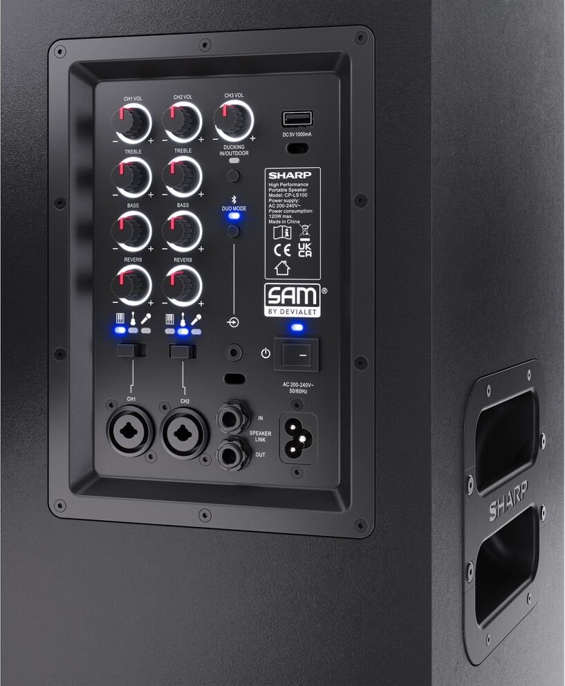 Sharp - Sumobox Cp-Ls100 - Højtydende Bærbar Højttaler