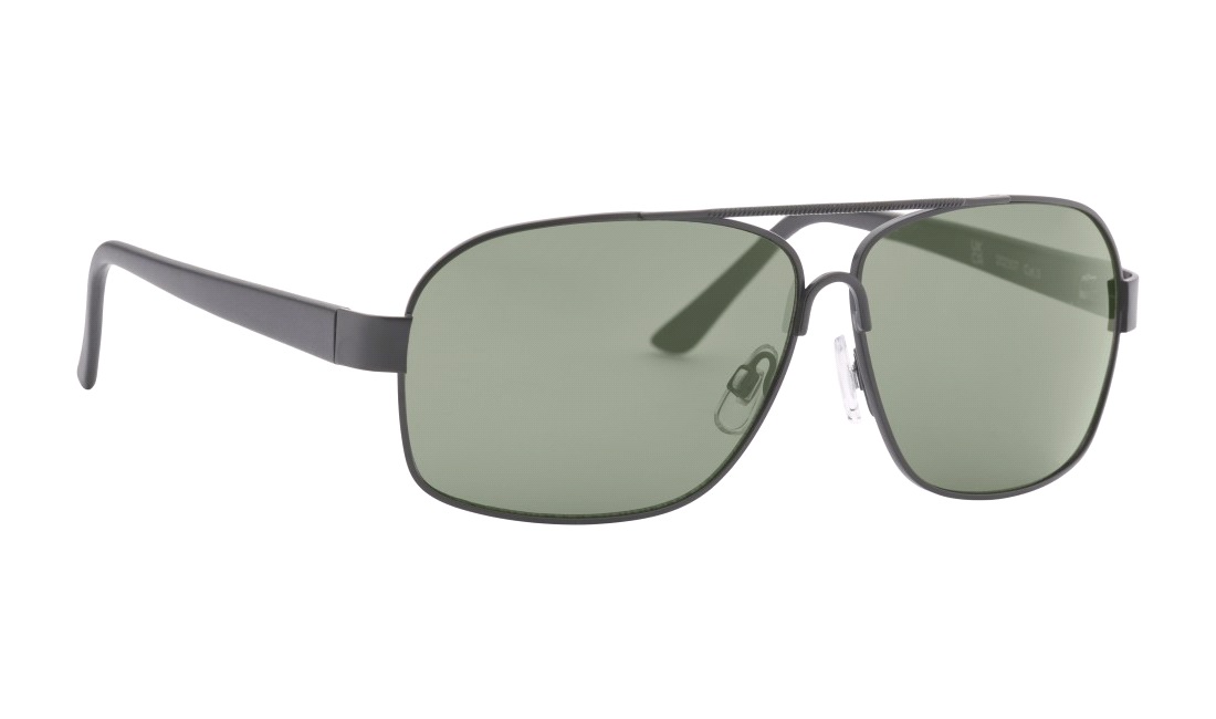 Solbrille metal pilot sort m. grå glas
