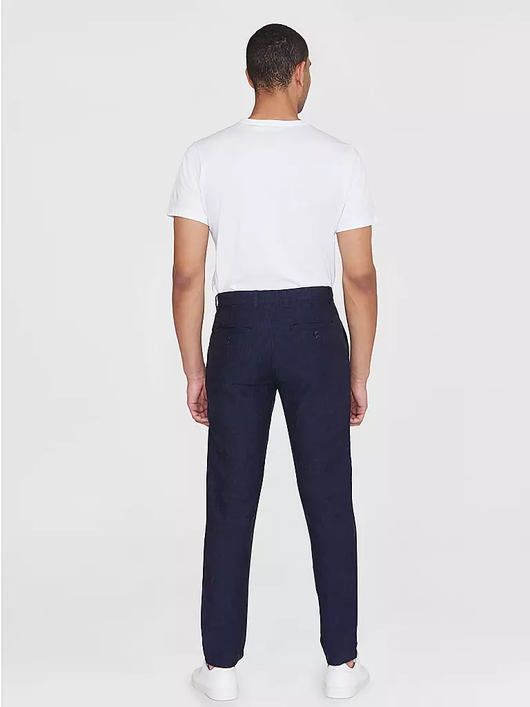 KNOWLEDGE COTTON APPAREL Leinenchino Loose Fit CHUCK blau