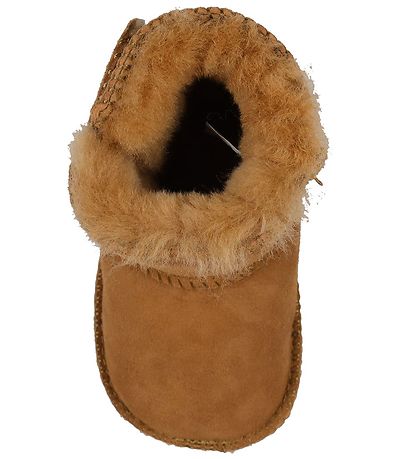 En Fant Lamm-Krabbelschuhe m. Für - Leather Brown