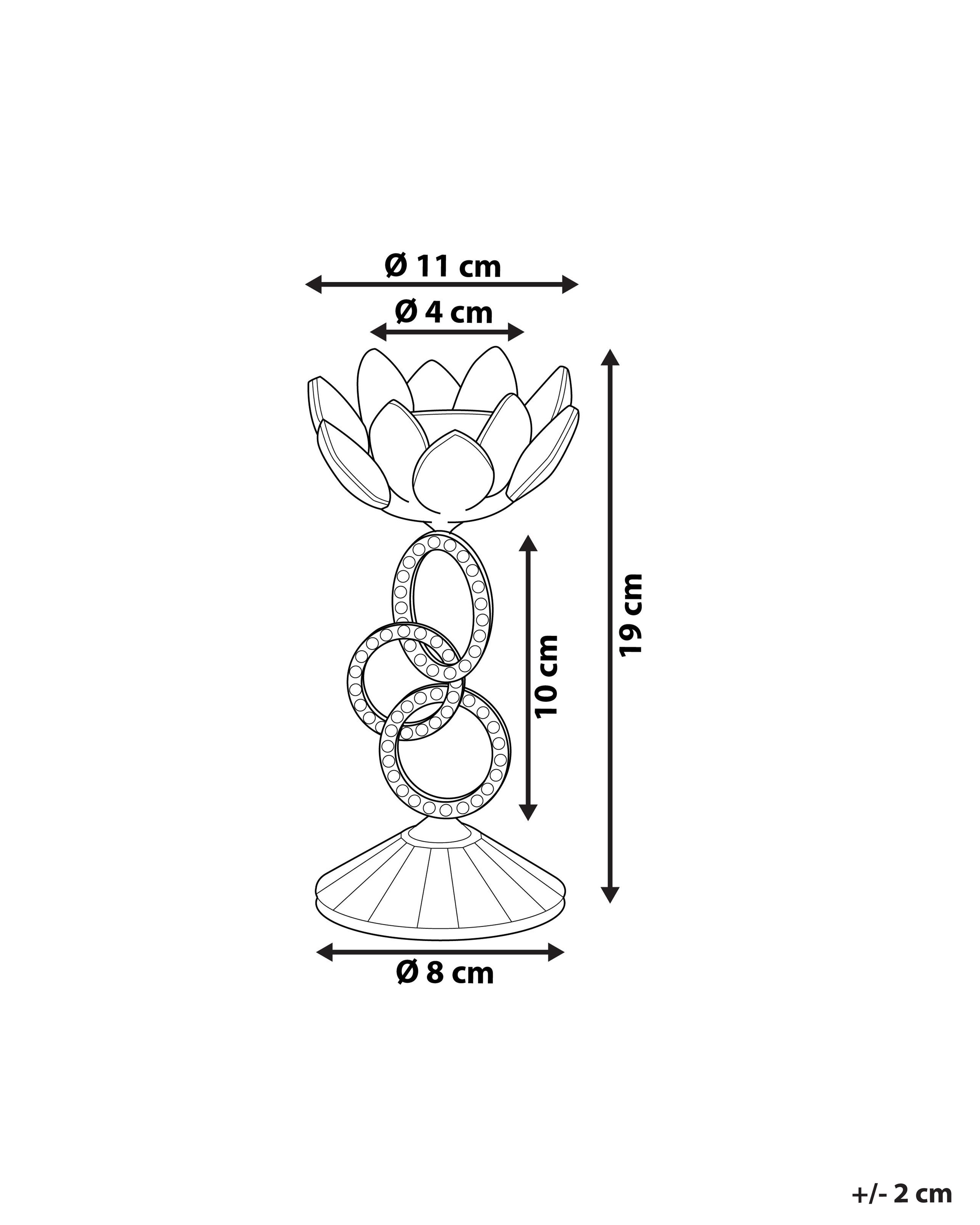 Kaarshouder OVIEDO Glas 19 cm Zilver