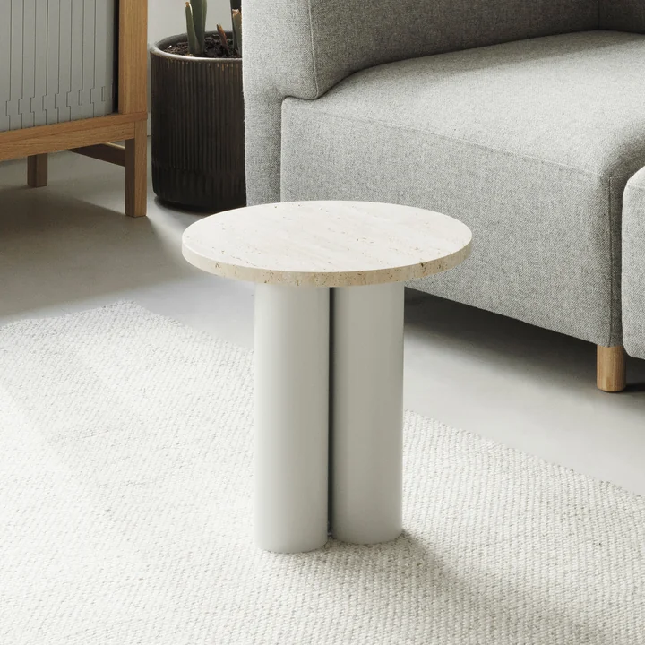 Normann Copenhagen - Dit Beistelltisch Ø 40 cm, travertine silver / light green