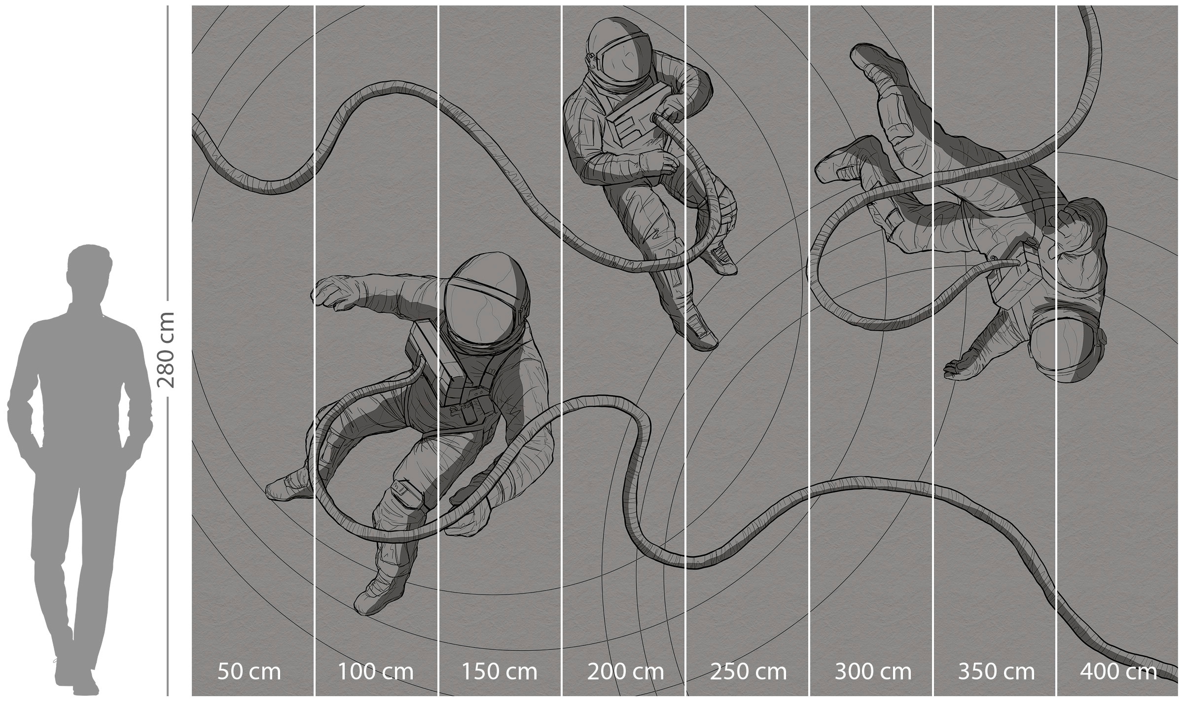 Komar Vliestapete »Digitaldruck Vlies -  Extraordinary Astronauts - Grösse 400 x 280 cm« bedruckt glatt Kinderzimmer