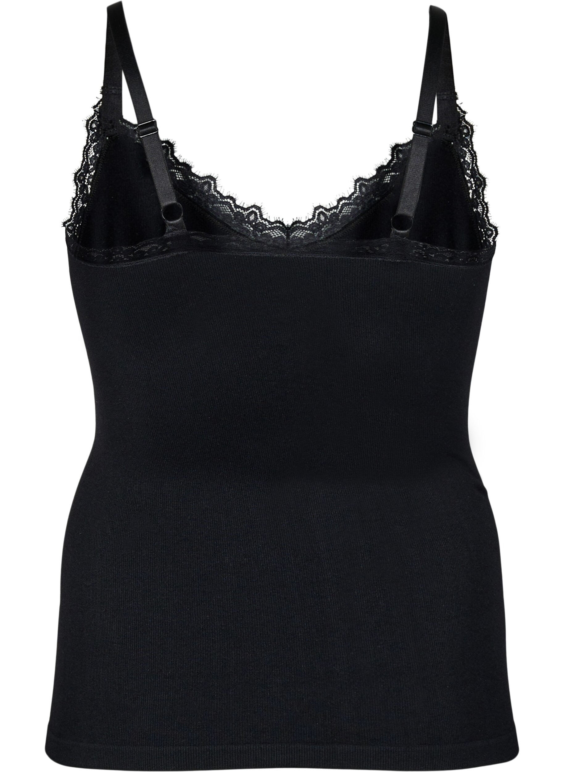 Seamless top med blondekant