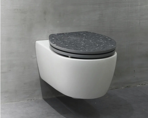 form&style toiletzitting Agrigan Terazzo decor donker soft-close mechanisme