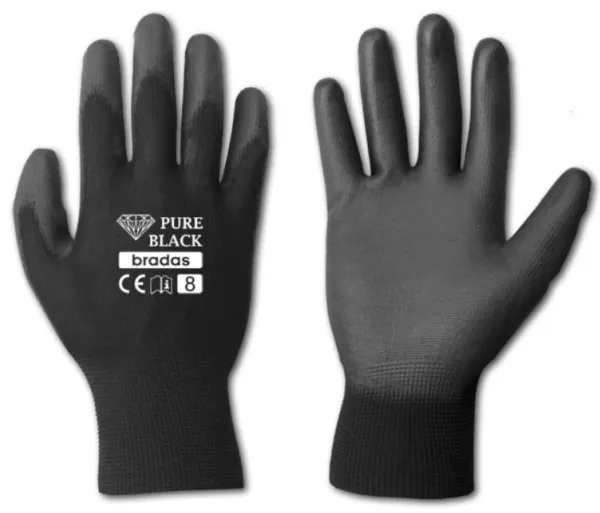 Bradas RWPBC11, Polyester, Polyurethan, Sort, Unisex, 1 par