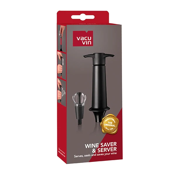 Pompe et bouchon serveur anti-gouttes Vacu vin