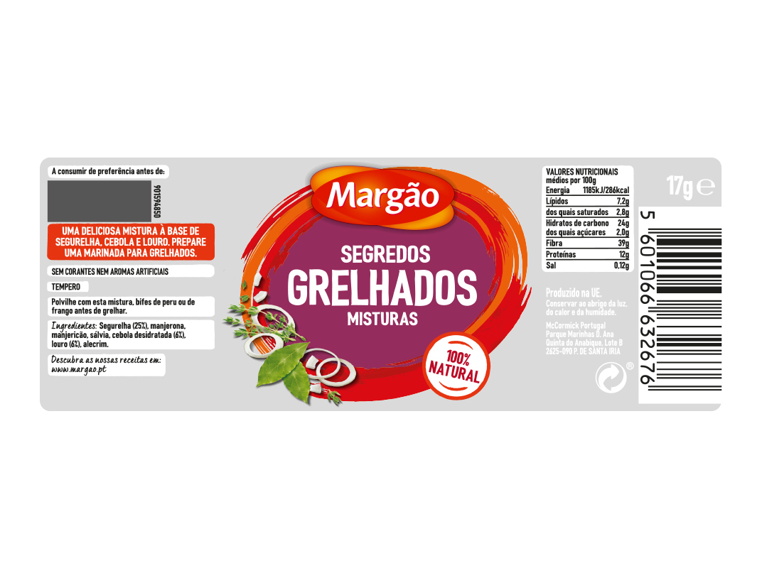 ESPECIARIAS MARGÃO SEGREDOS GRELHADOS 17G