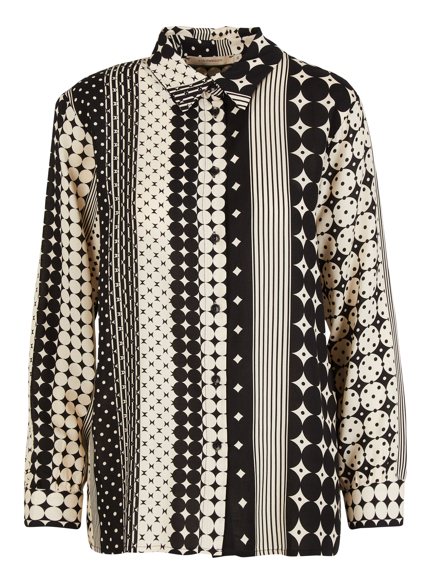 Chemise droite imprimée| Noir
