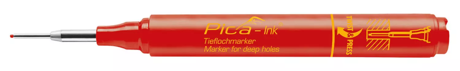 Pica 150/40 Ink Markeerstift voor diepe gaten - Rood