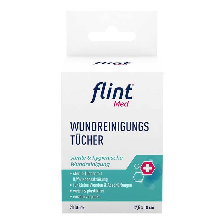 Flint Med Wundreinigungstücher steril 12,5x18 cm, 20 St