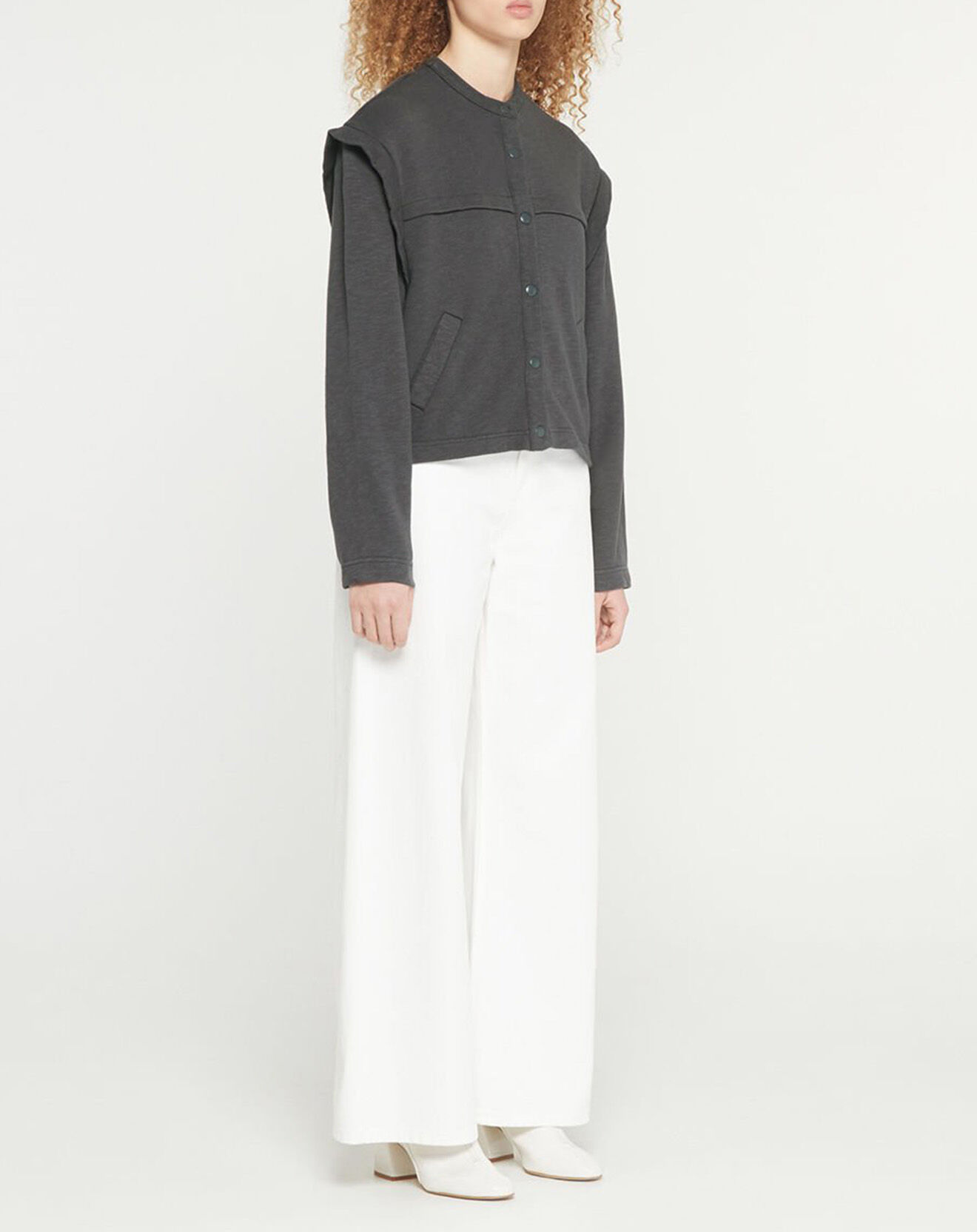 Galeries Lafayette Veste courte en Coton Léonor gris foncé