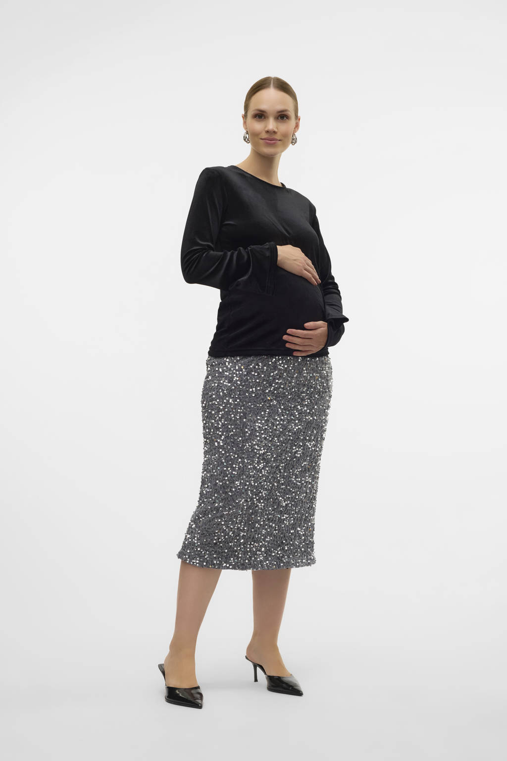 MAMALICIOUS zwangerschapstop met strik MLSANDRA zwart