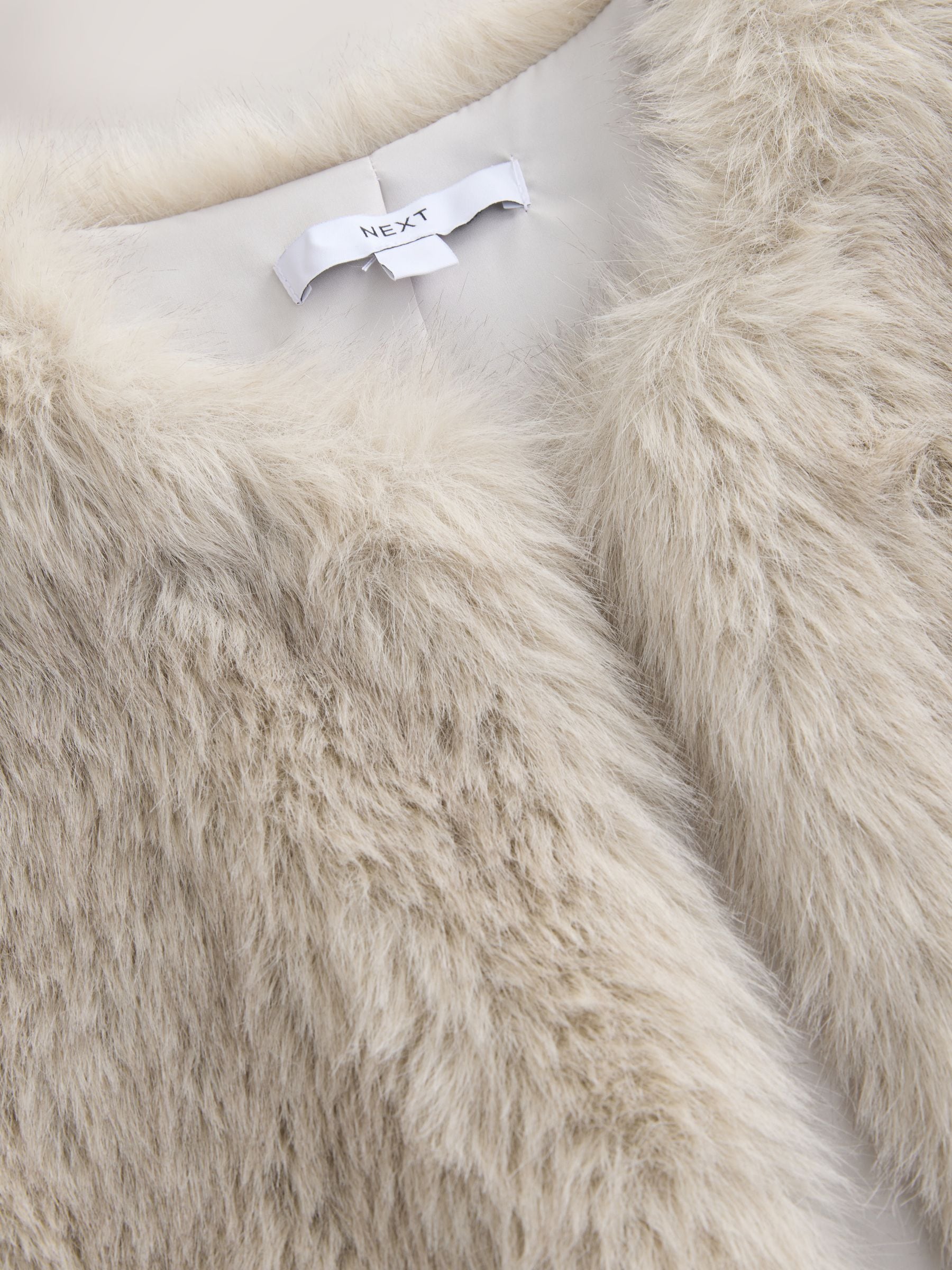 Crème - Gilet van imitatiebont