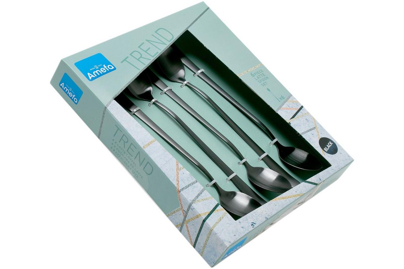 Amefa Austin 1410 sorbetlepels/ Latte Macchiato lepels mat zwart 6 stuks