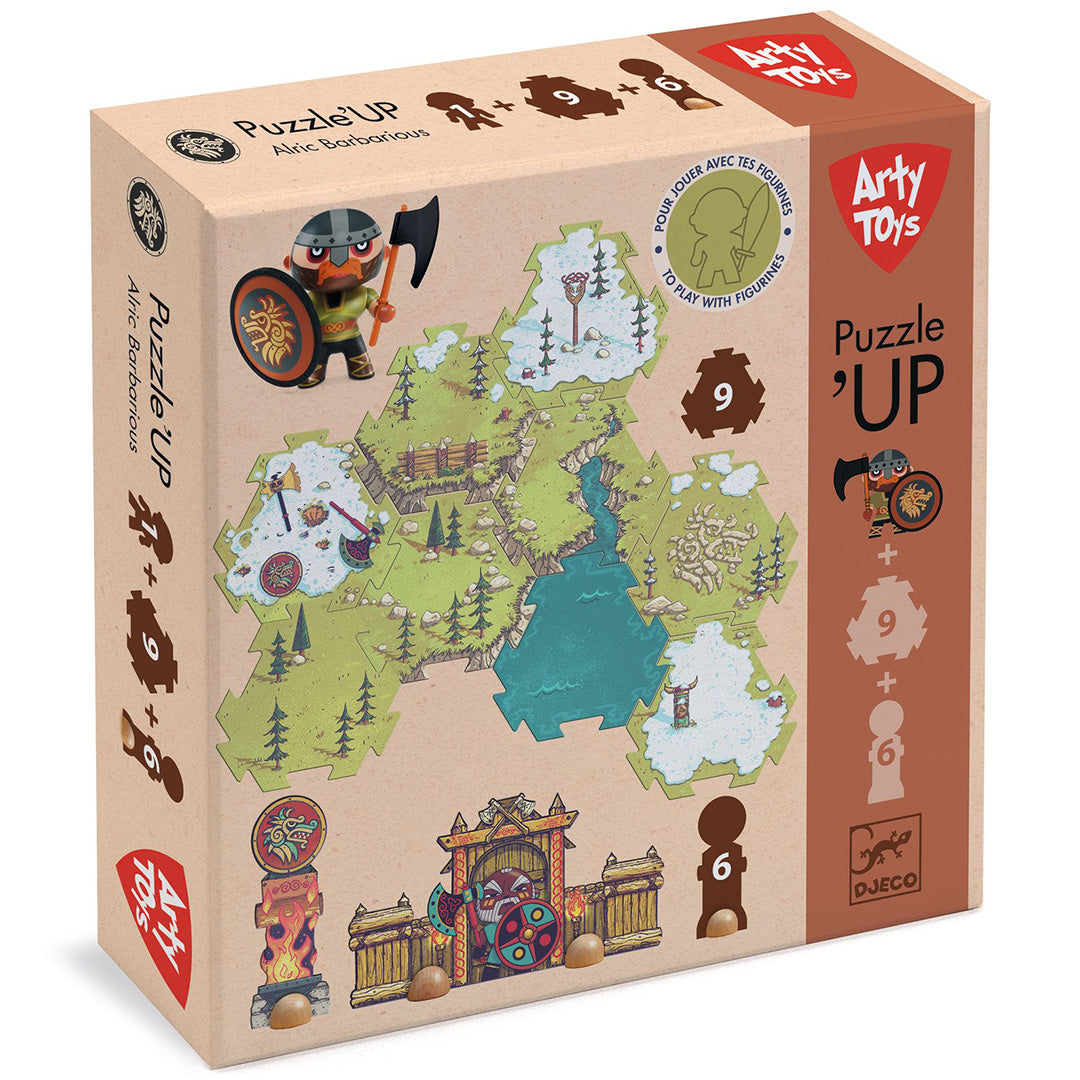 djeco arty toys vloerpuzzel puzzl'up alric barbarious - 16-delig