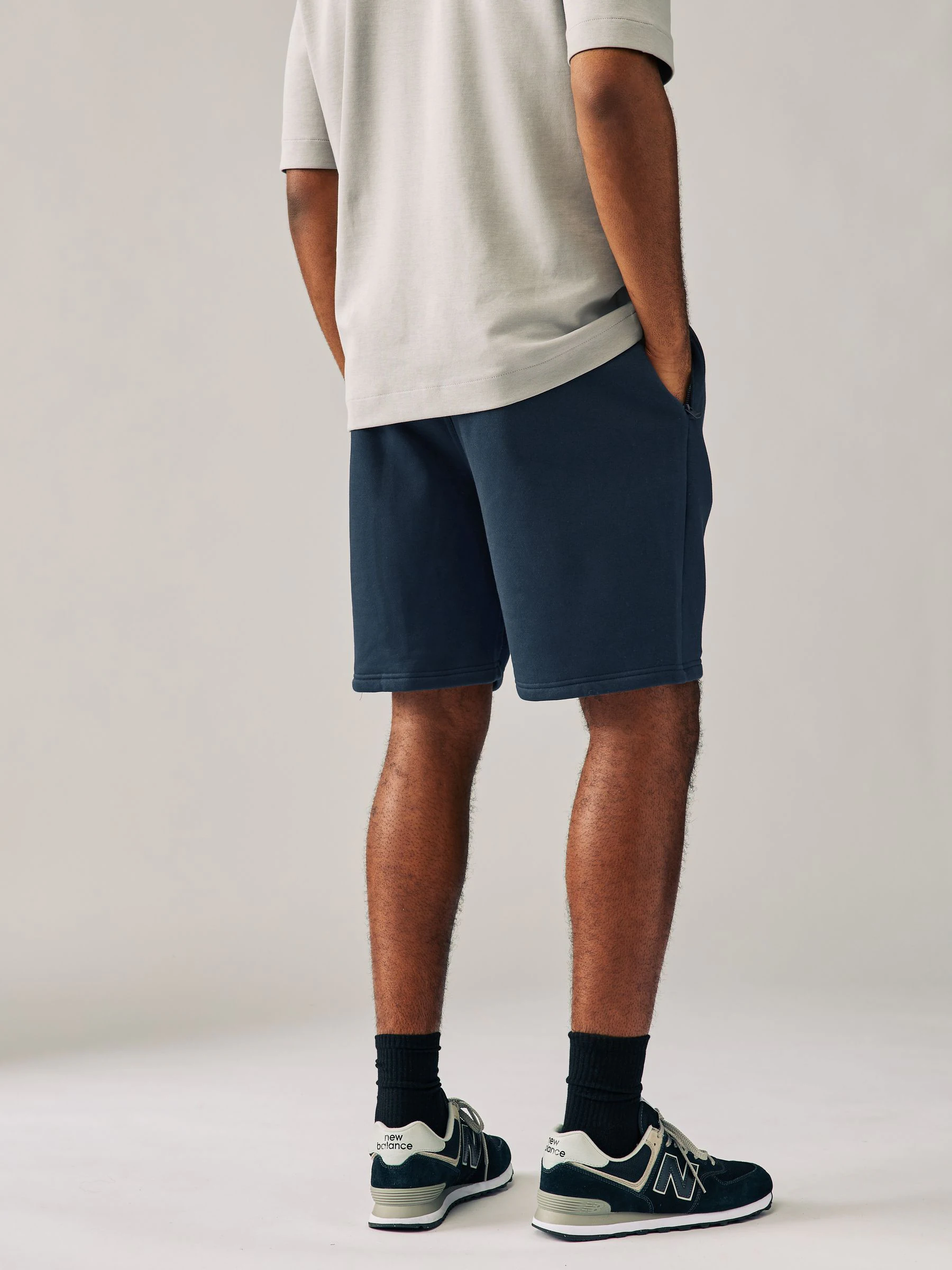 Zwart/marineblauw - Zachte jerseyshorts verpakking van 2