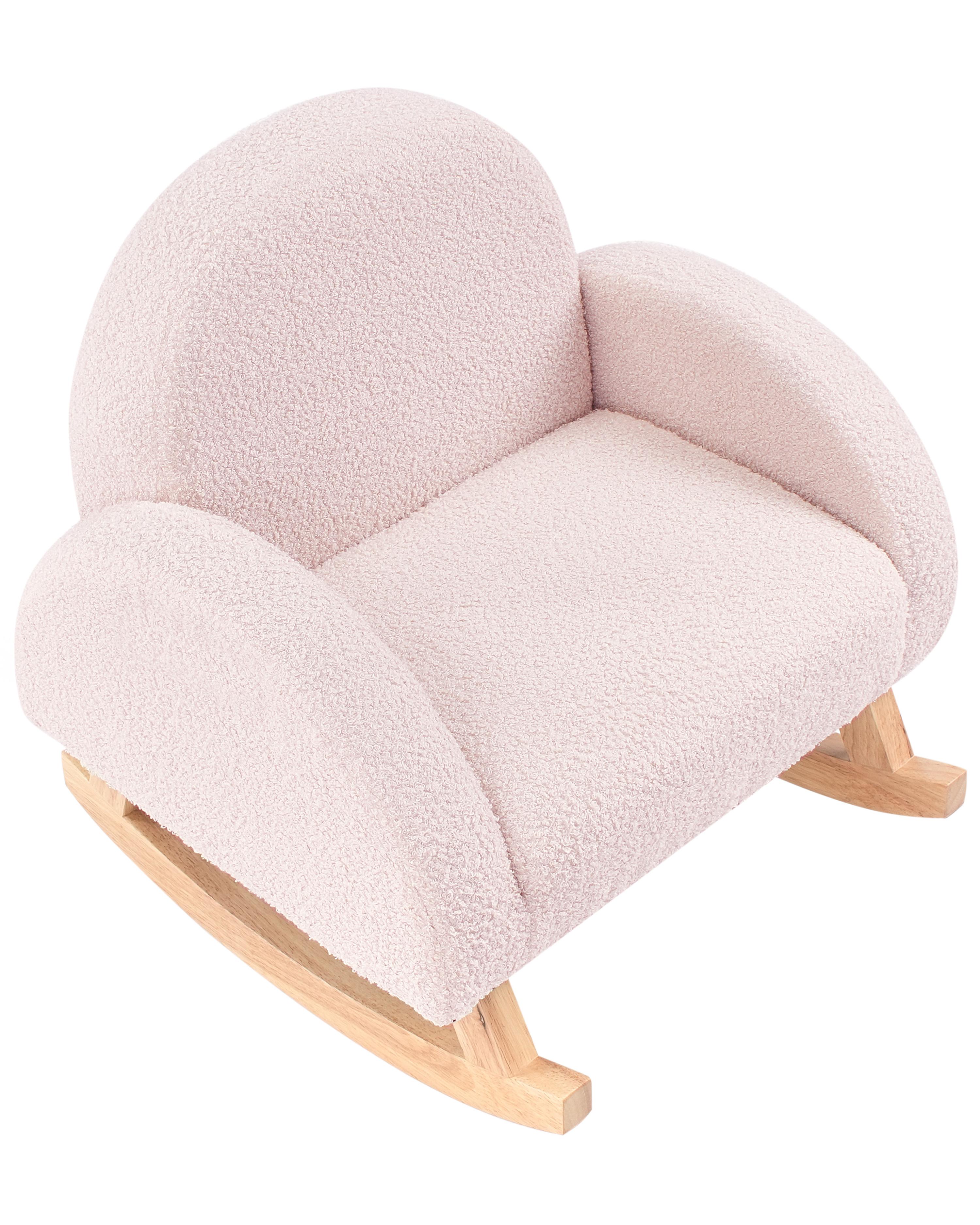 Kinderschommelstoel HUG Bouclé Pastelroze