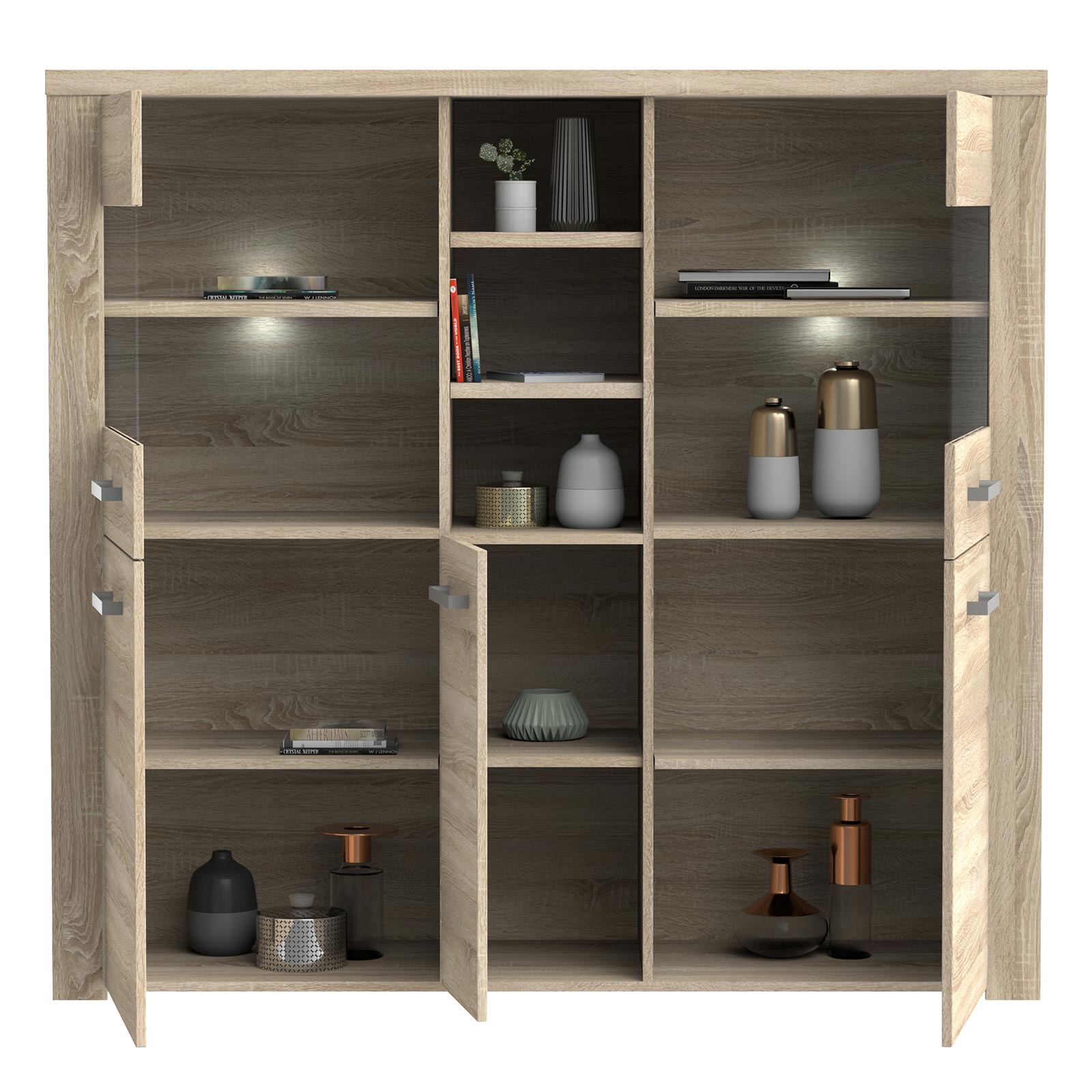 Highboardvitrine - Sonoma Eiche - 146 cm