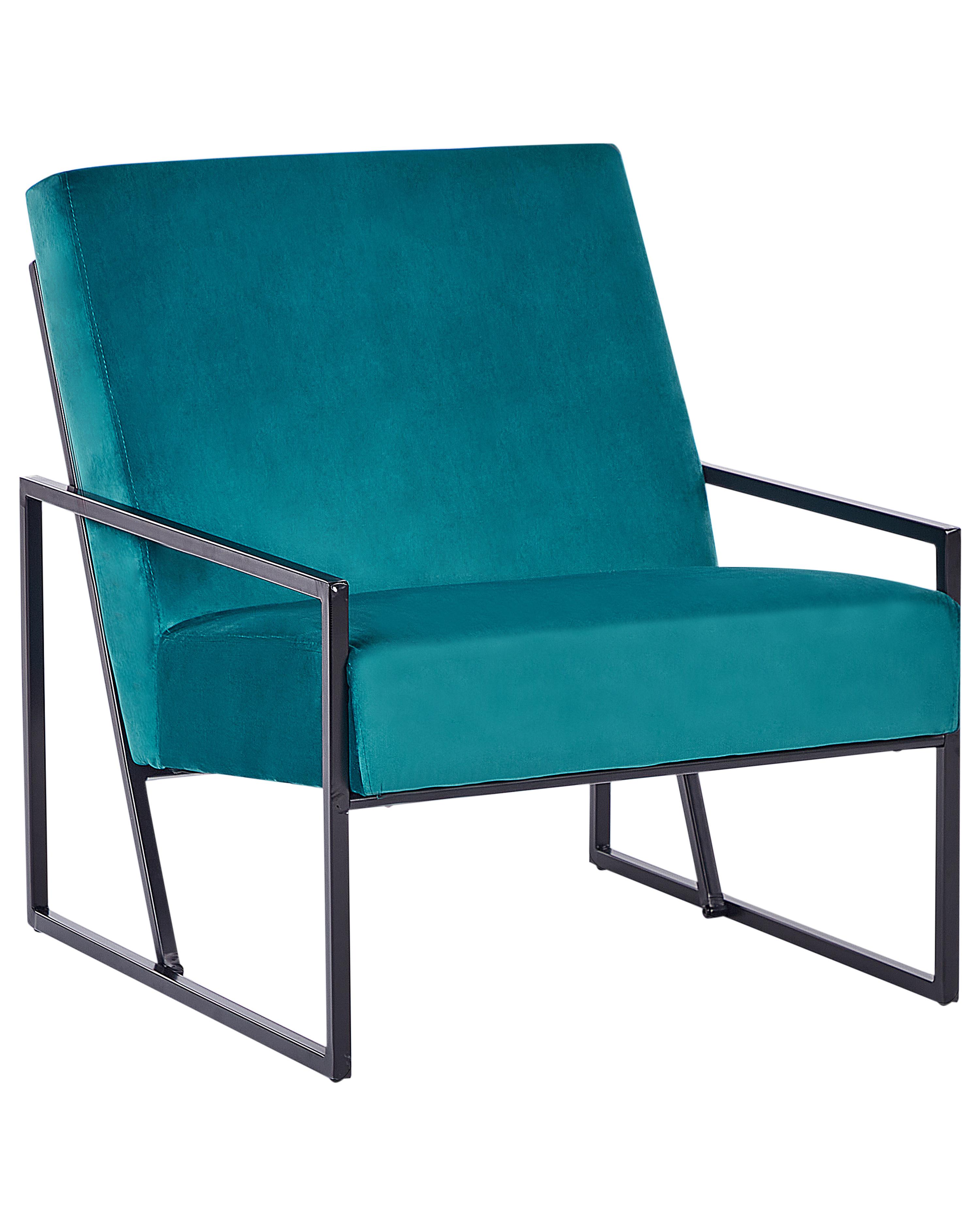 Fauteuil DELARY Fluweel Groenblauw