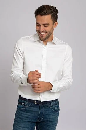 Suitable Satin Overhemd Wit SH-SASTR-23-01 kopen