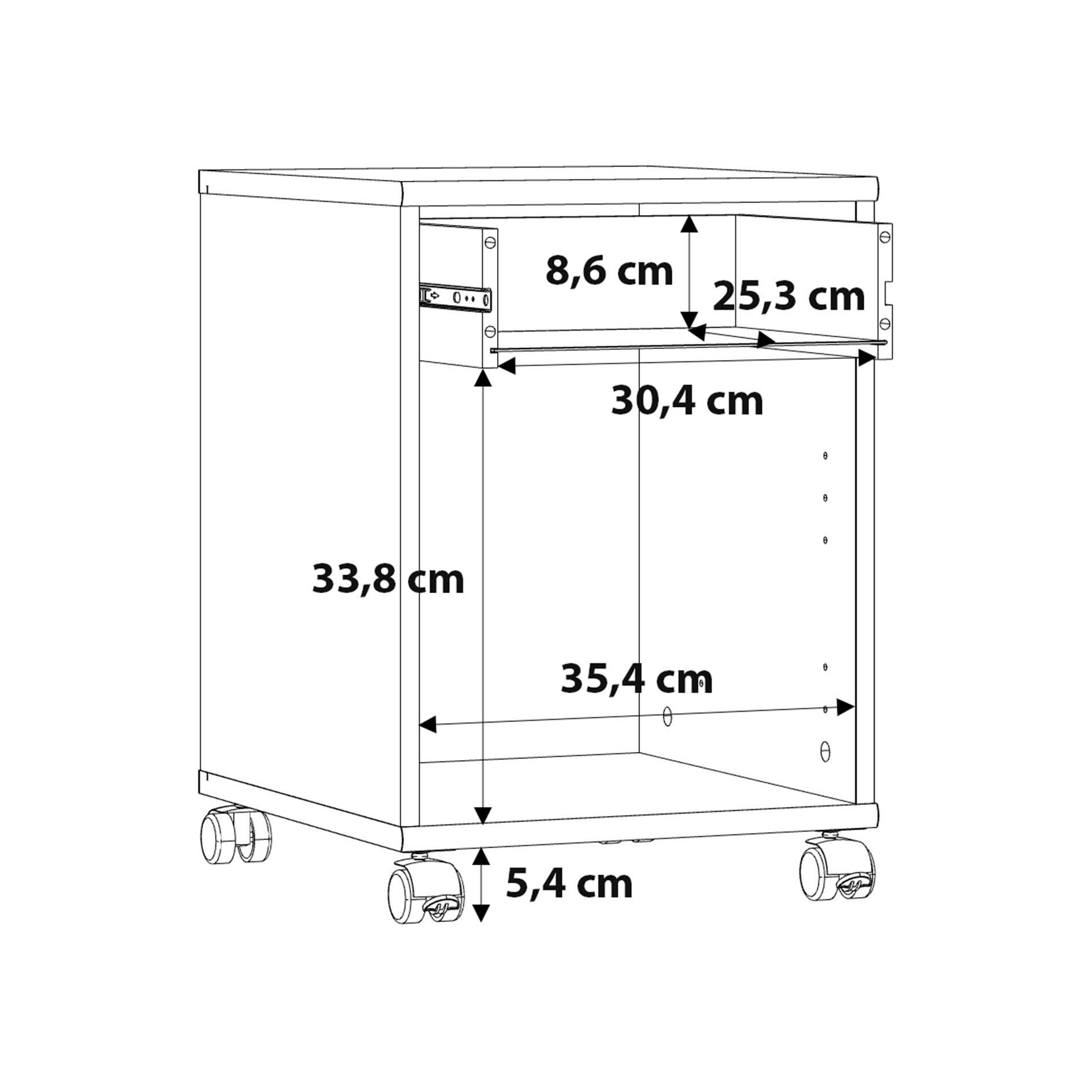 Rollcontainer - Artisan Eiche - 54,2 cm hoch