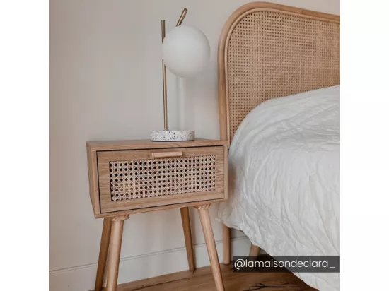 Lampe à poser style vintage - Socle en terrazzo - H. 38 cm - Doré - LULLABY