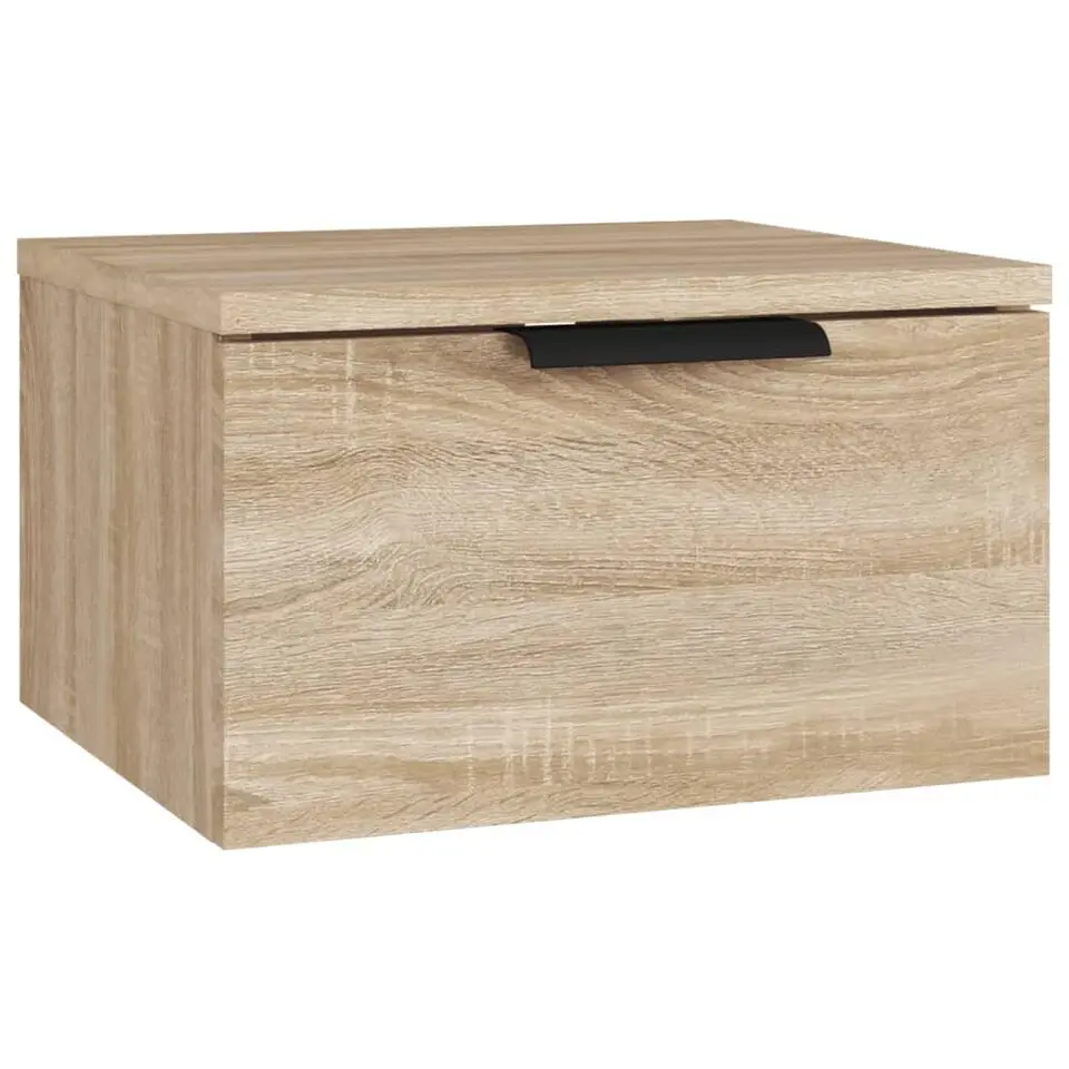 vidaXL - Wandnachtkastje - Bruin - Bewerkt hout