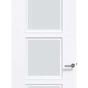 Arne & Bodil binnendeur ABD21 mat glas met blanke rand - extra wit afgelakt