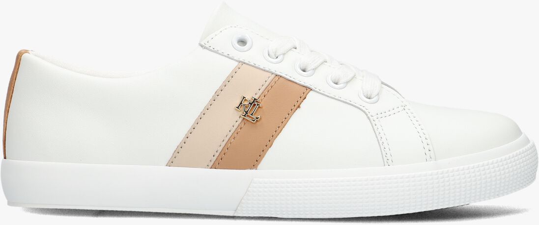 witte lauren ralph lauren lage sneakers janson ii low top lace