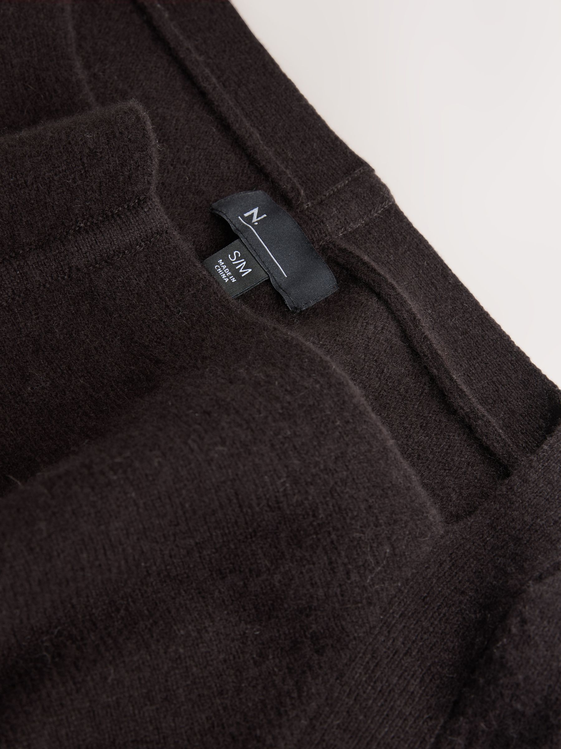 Chocoladebruin - N. Premium asymmetrische poncho van wol Blend met kasjmier