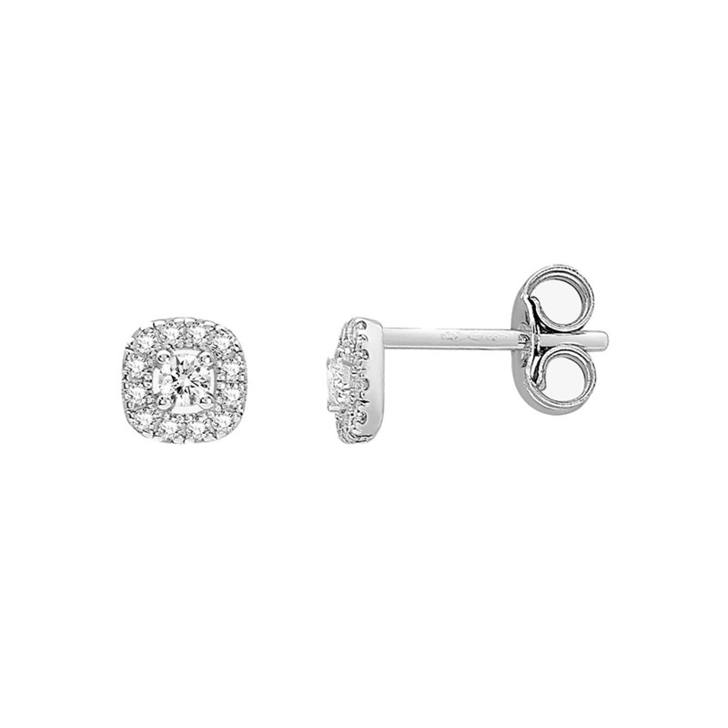 Boucles d'oreilles Femme - Or 18 Carats - Diamant 0,12 Carats