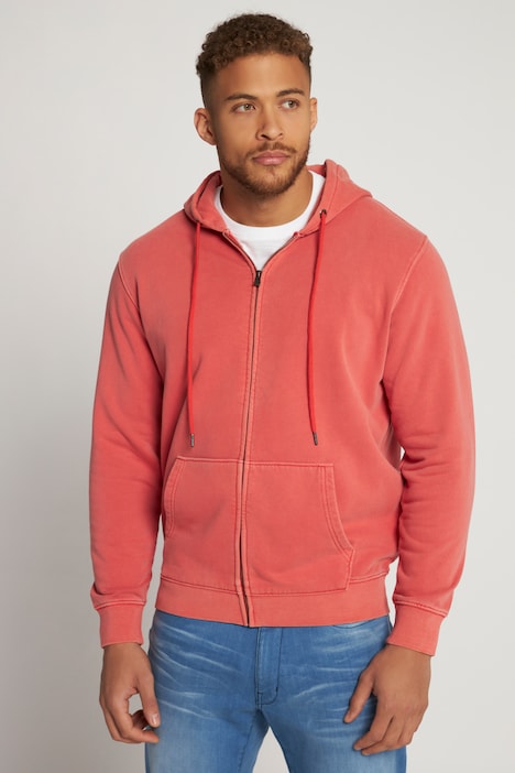 Hoodiejacke, acid washed, Kapuze, Zipper