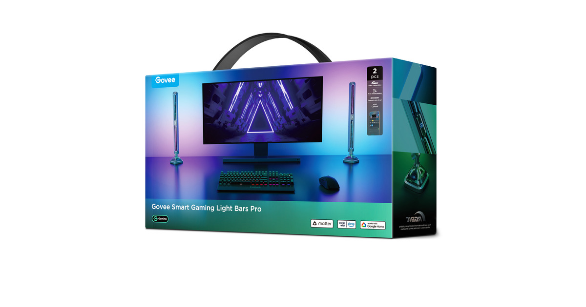 GoveeSmart Gaming Light Bars Pro sfeerverlichting  (Wit, 2 stuks, 2,4GHz wifi, Bluetooth)