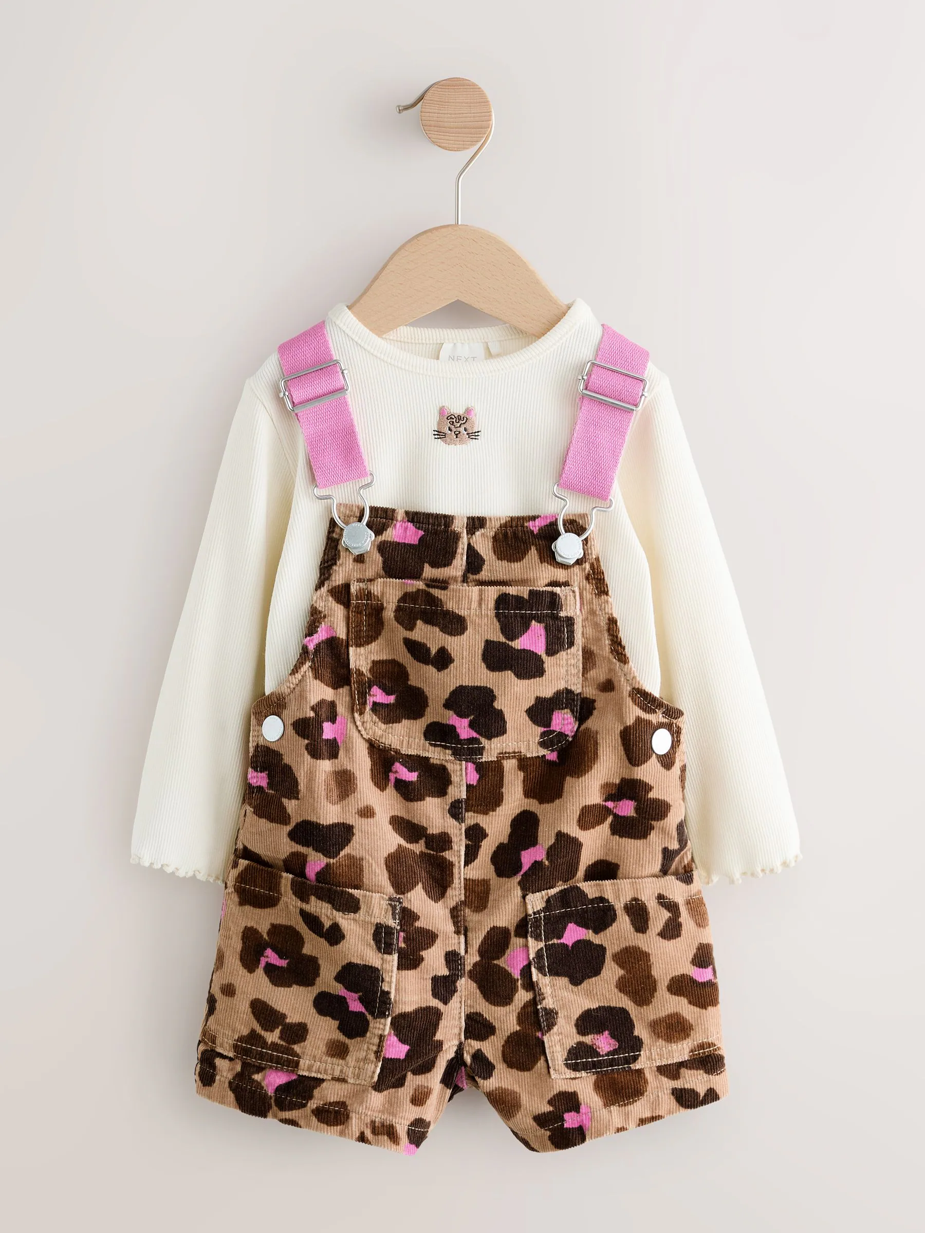 Animal - Set van bedrukte bretelbroeken, top en panty's (3mnd -7jr)