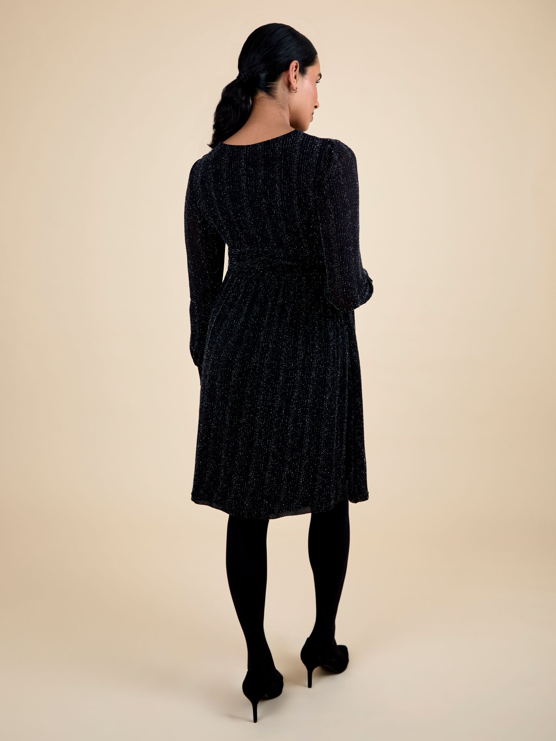 JoJo Maman Bébé Sparkle Maternity Mini Dress With Tie