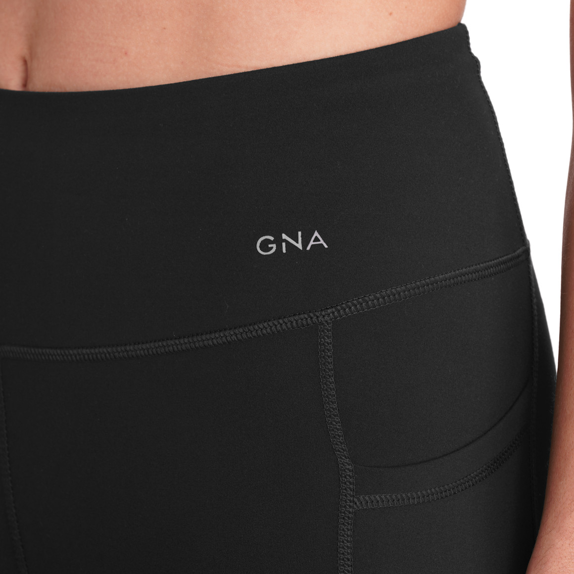 Gina Sports Damen Sport-Radler mit seitlichen Taschen schwarz