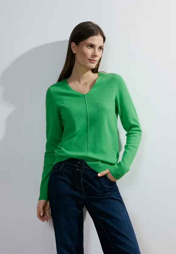 Cosy Strickpullover - celery green melange