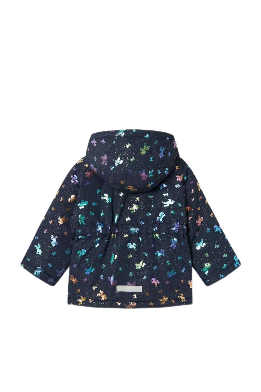 NAME IT tussenjas NMFMAXI met all over print donkerblauw/roze/wit