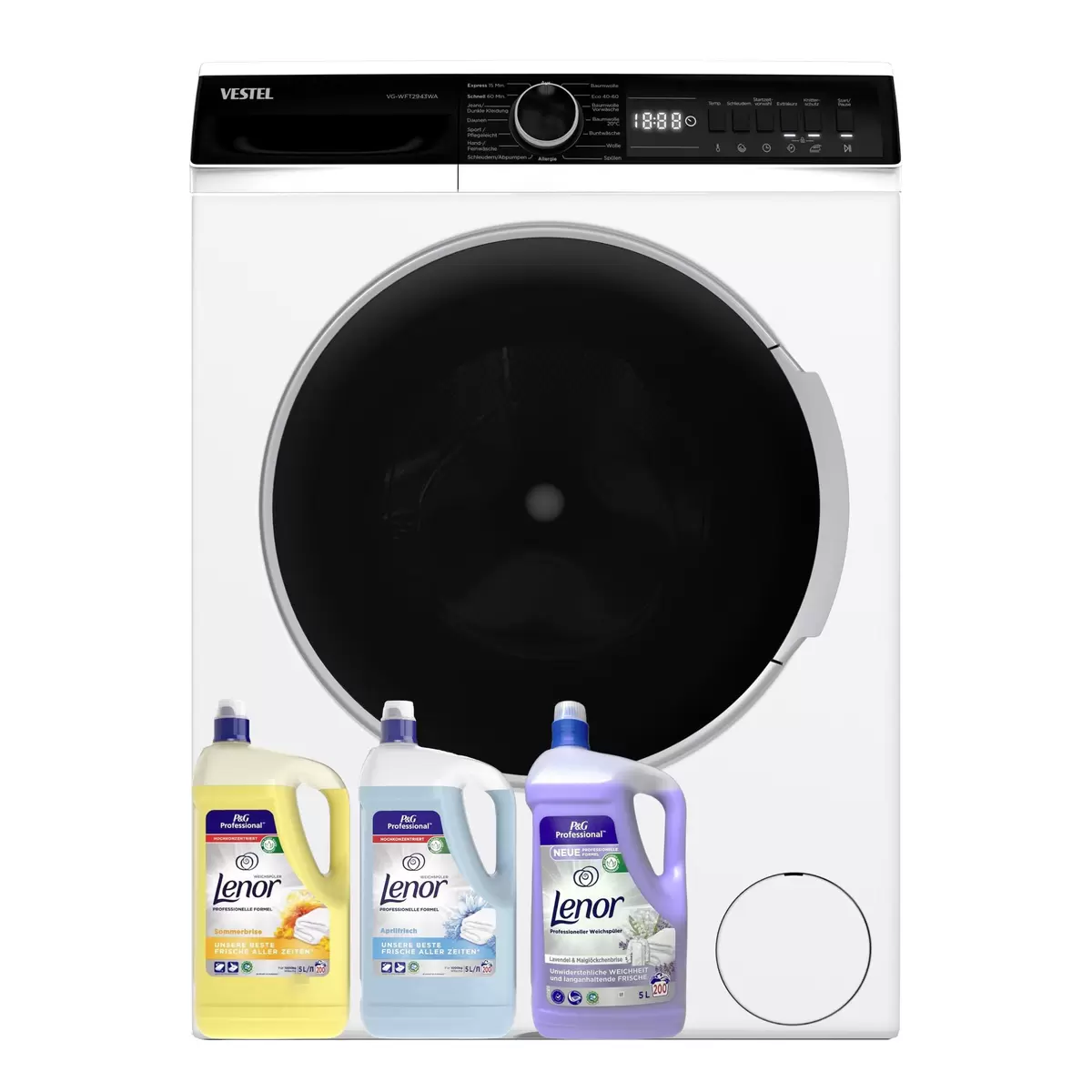 Waschmaschine 9kg VESTEL VG-WFT2943WA Set mit weiss