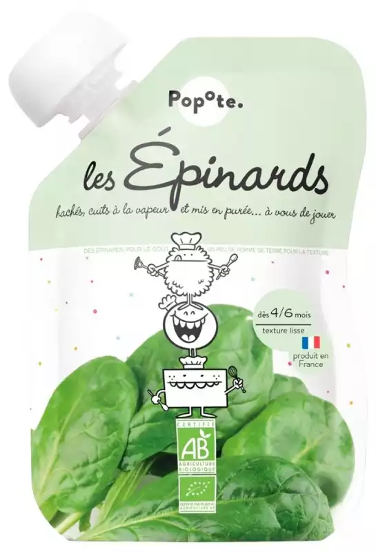 Gourde Les Épinards Purée Dès 4/6 Mois Bio - 120g