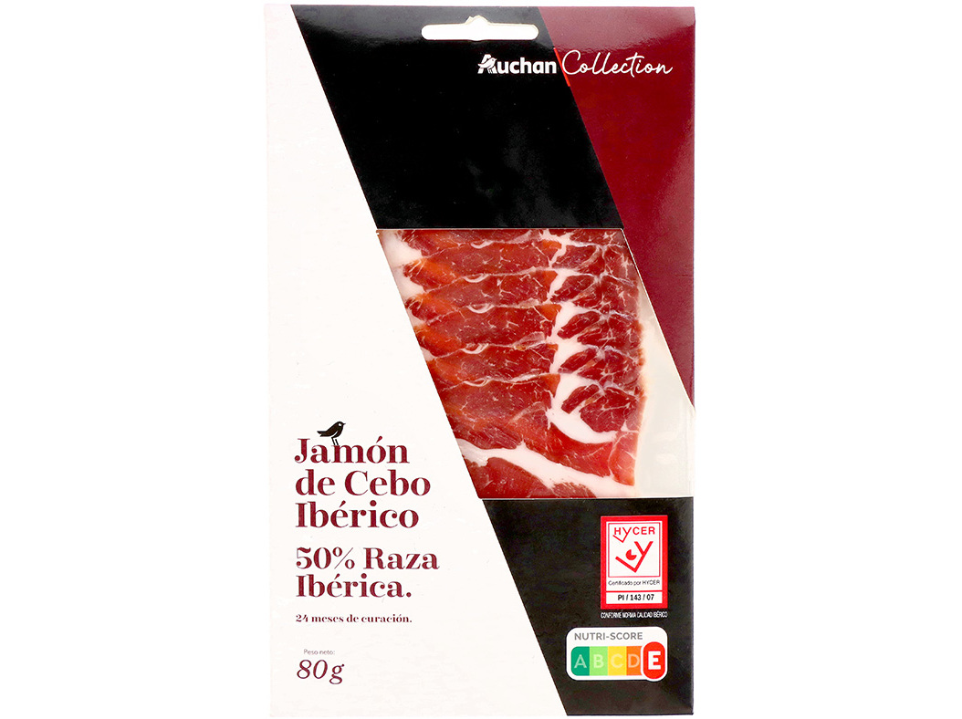 PRESUNTO AUCHAN COLLECTION CEBO IBÉRICO 50% 80G
