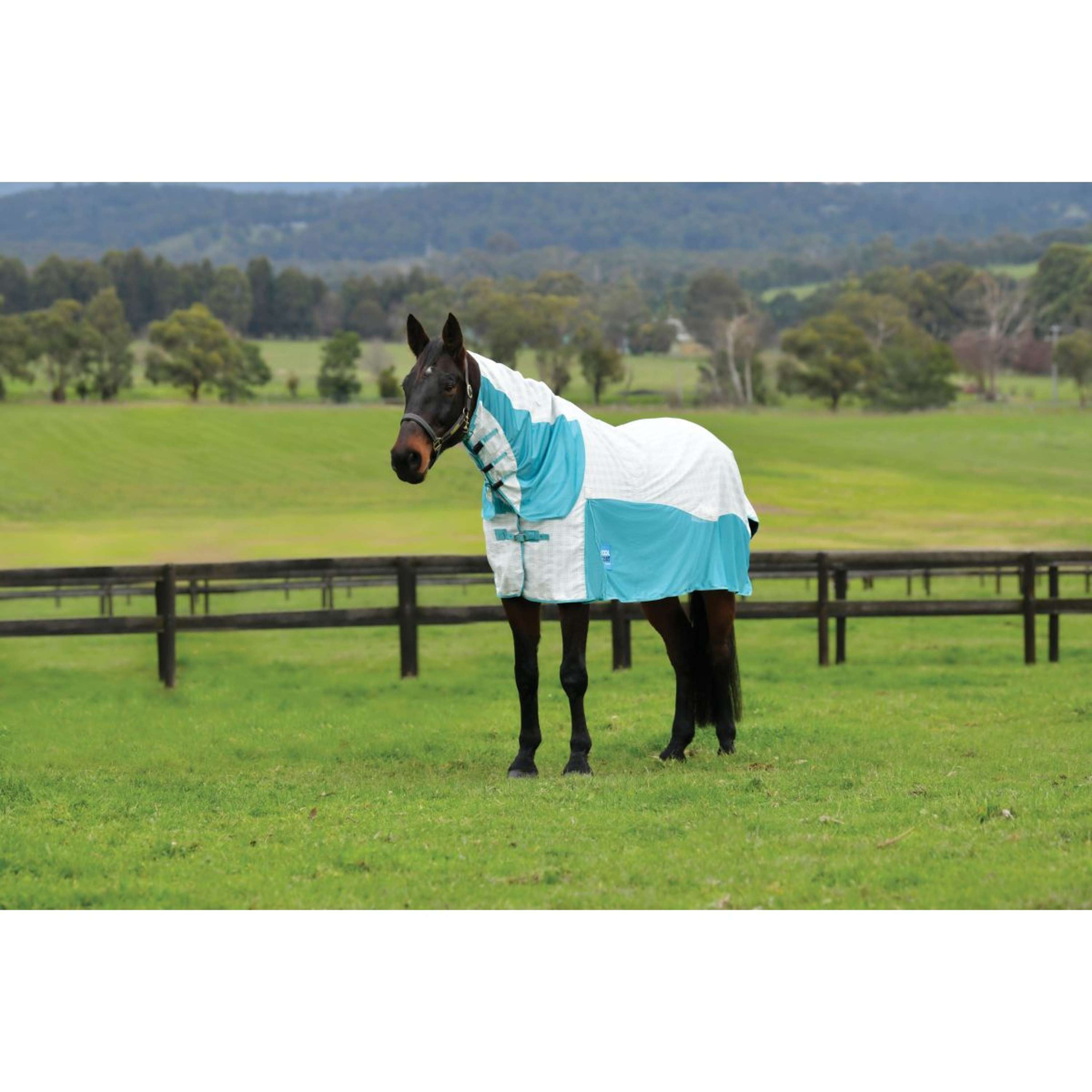 WeatherBeeta Cooler Cotton Airstream II Detach-A-Neck White/Mint