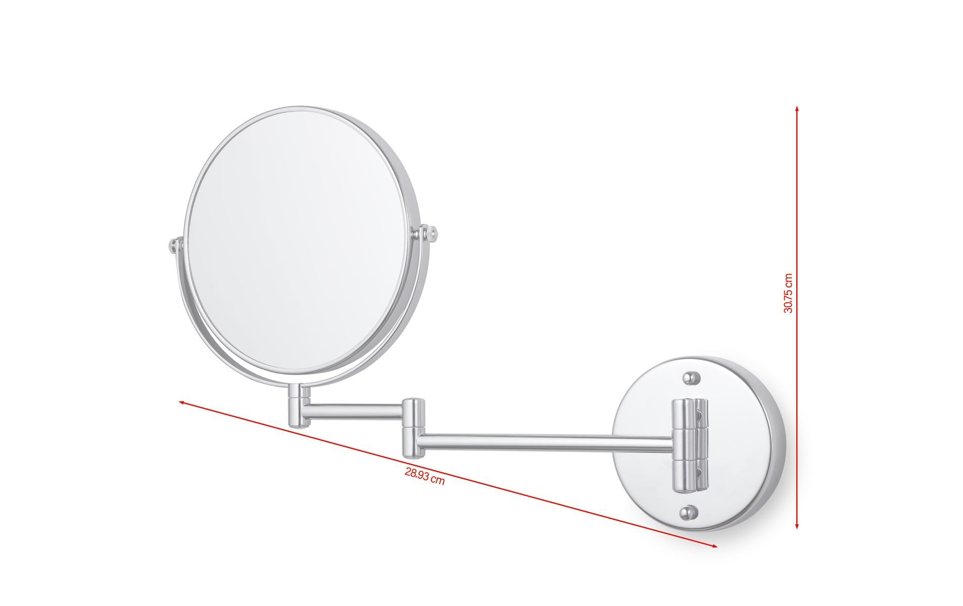 Kosmetikspiegel Visioon, schwenkbar Silber<br>Zweiseitiger Kosmetikspiegel mit elegantem Doppelgelenkarm