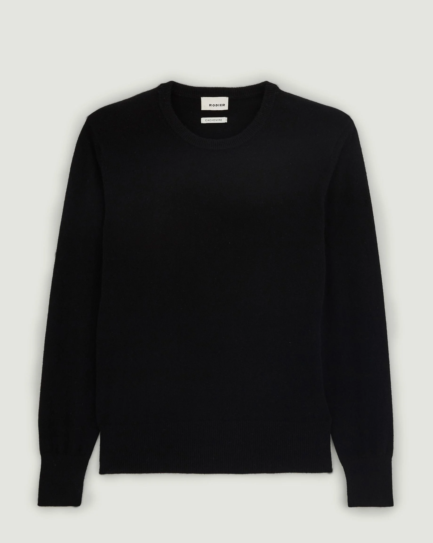 Pull homme col rond en cachemire 2 fils | Noir
