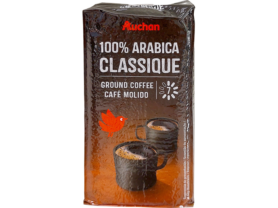 CAFÉ AUCHAN MOÍDO ARÁBICA CLÁSSICO INTENSIDADE 7 250G
