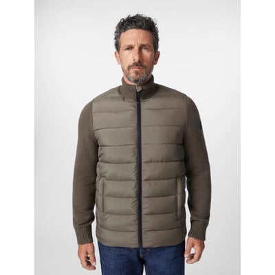 Herren-Stepp-Strickjacke, Oliv