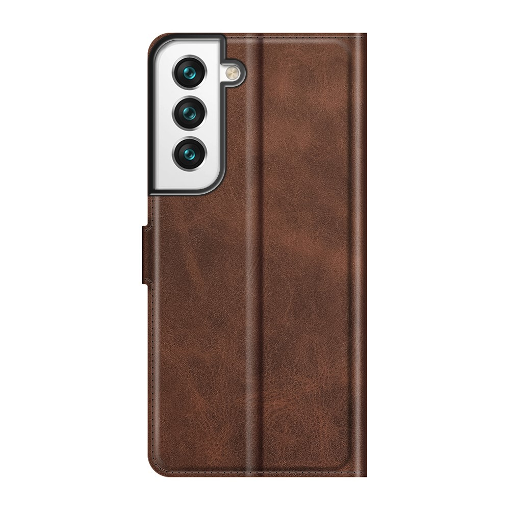 Samsung Galaxy S22 5G Vintage Leder Tasche Flip Cover mit Kartenfächer - Dunkelbraun