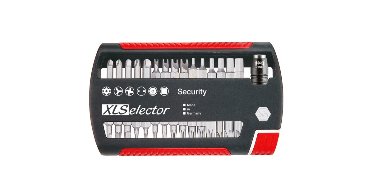 WihaBitset XLSelector Security Standard 25 mm  (Zwart/rood, 32-delig)